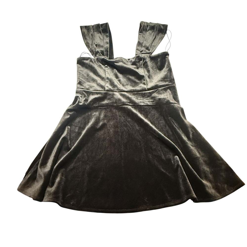 Express Mini Dress Womens Off Shoulder Fit & Flare Velvet Black XL NWT